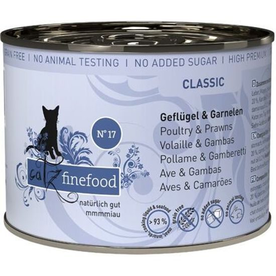 Catz finefood Konzerva CF No.17 s drůbežím masem a garnáty 200g