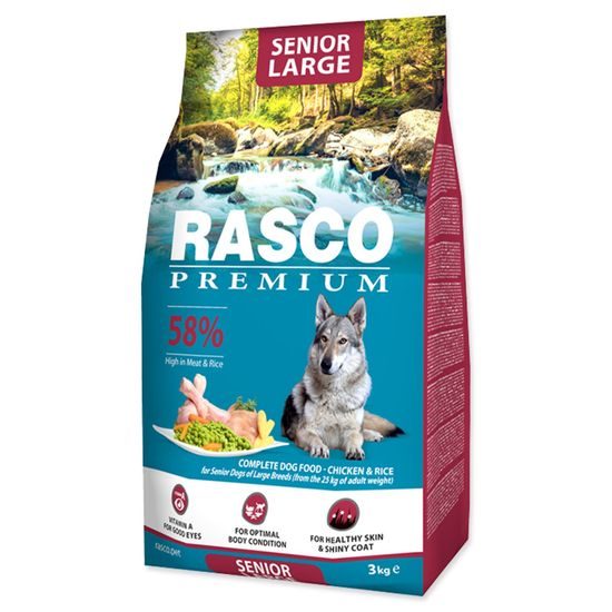 Rasco Premium Krmivo Senior Large kuře s rýží 3kg