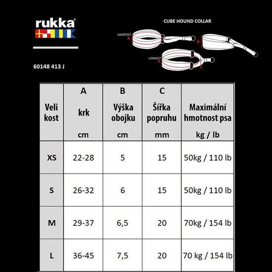 Rukka Cube Hound obojek polostahovací extra měkký
