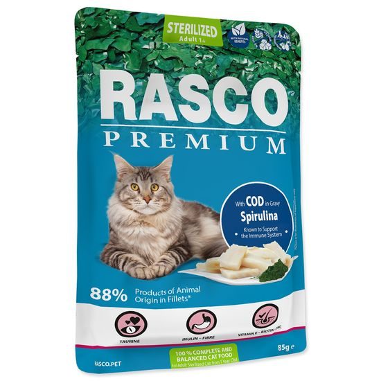 Rasco Premium Kapsička Sterilized treska se spirulinou 85g