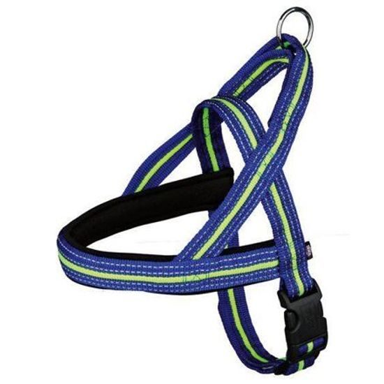 Trixie FUSION postroj polstrovaný neoprenem XL 78-100m/35mm modro/zelený