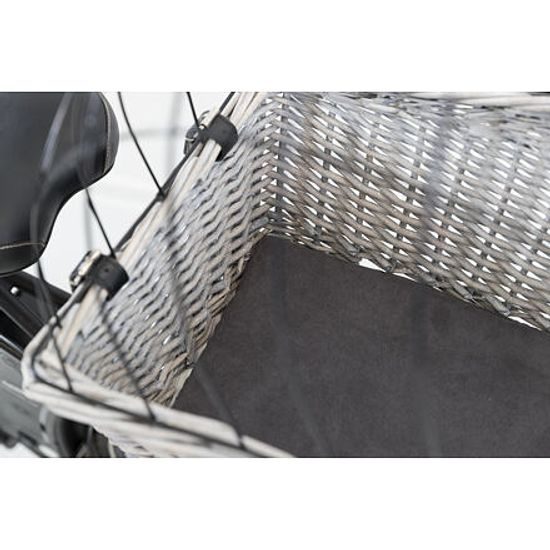 Trixie Přepravní proutěný koš na zadní nosič kola šedý 35x49x55cm (max 8kg)