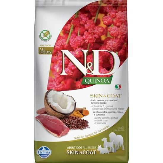 N&D QUINOA Dog GF Skin & Coat, Duck & Coconut Adult All Breeds 2,5 kg
