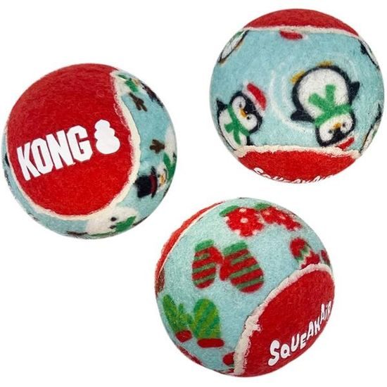 KONG Hračka vánoční SqueakAir míč M 6ks