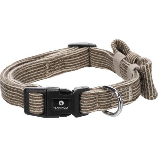 Flamingo Obojek textil Herbert světle hnědý 35-50cm