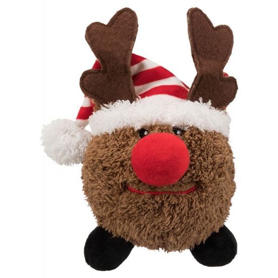 Trixie Vánoční plyšový míček Santa Claus/Sob/Sněhulák 18–29 cm