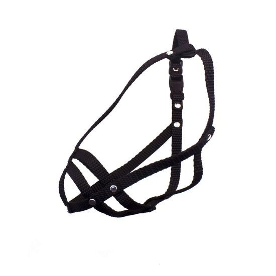 Bafpet Popruhový náhubek pletený Černá