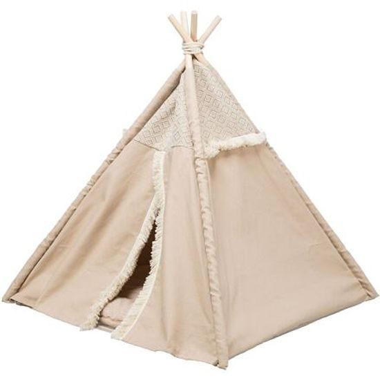 Trixie Teepee BOHO s polštářem 55x65x55cm bavlna béžová