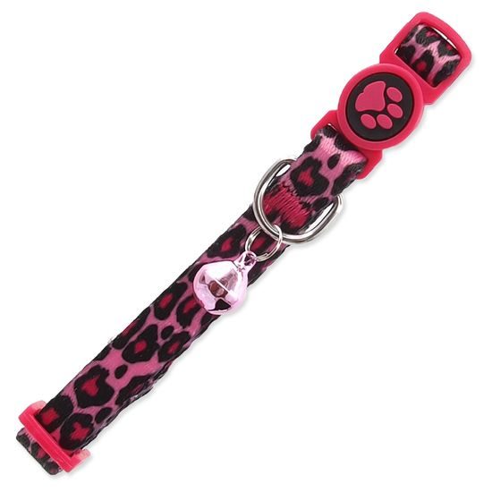 Active Cat Obojek nylon XS leopard růžový 1x19-31cm