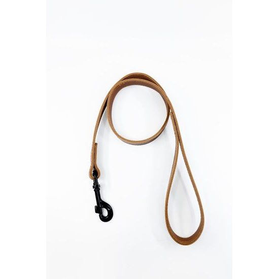 Bafpet Kožené vodítko HERRY černé kování Koňak