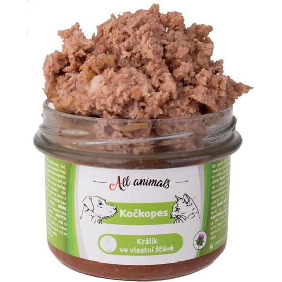 All Animals Kočkopes sklo králík ve vlastní šťávě 200g