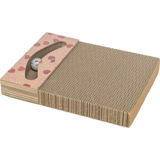 Trixie Škrabací karton VALENTINE s míčky a catnipem meruňková LIMITOVANÁ NABÍDKA