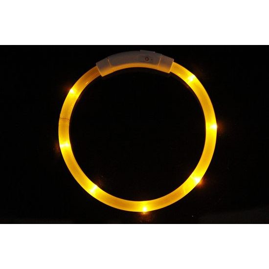 Reedog Easy Light USB dobíjecí svítící obojek pro psy a kočky žlutý