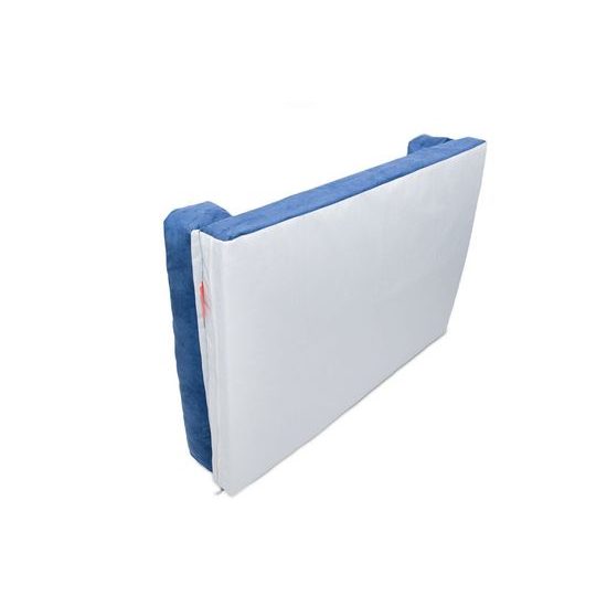 Aminela pelíšek s okrajem 80x60cm Half and Half modrá/světle šedá