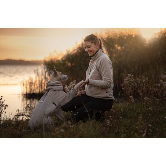 Non-stop dogwear Celotělová mikina Trail quest fleece overall dog jacket béžová