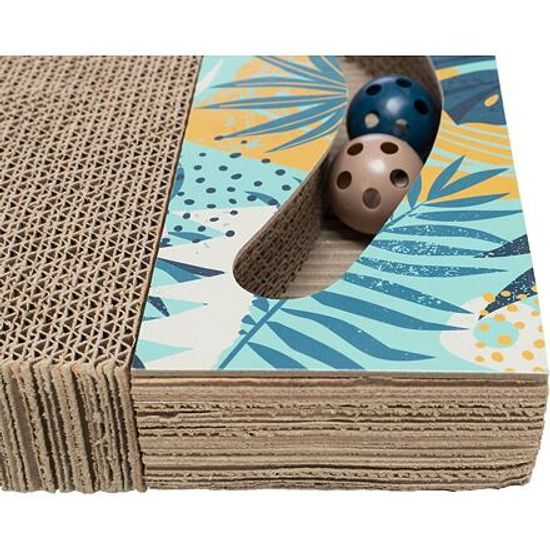 Trixie Škrabací karton s hračkou 38x30cm bílý