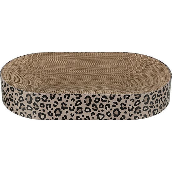 TRIXIE Kartonové škrabací lůžko LEO s catnipem 63x10x35 cm hnědá/leopardí