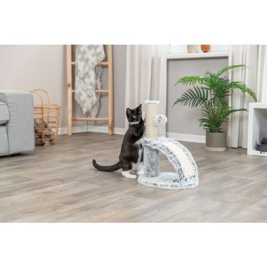 Trixie Škrabadlo WINNIE Junior s kartáčem 43 cm sisal/ dlouhovlasý plyš šedá