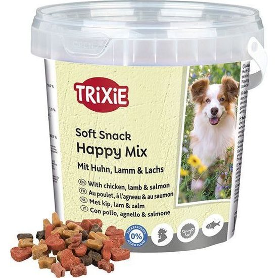 Trixie Soft Snack Happy MIX kuře jehněčí losos kyblík 500 g