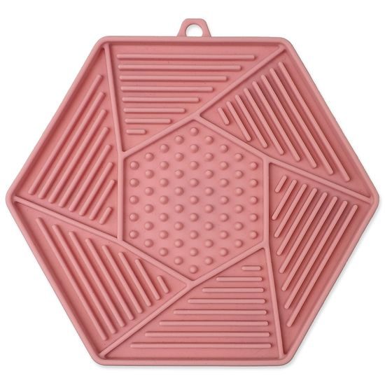 Epic Pet Podložka lízací Lick&Snack hexagon světle růžový 17x15cm