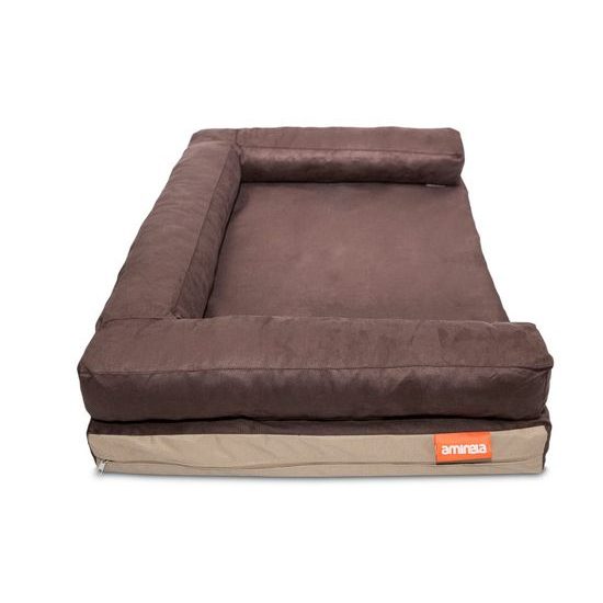 Aminela pelíšek s okrajem 80x60cm Half and Half hnědá/béžová