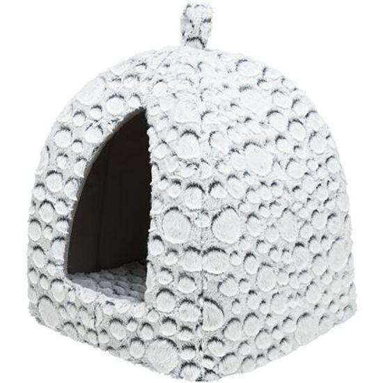 Trixie MILA plyšová jeskyně s polštářem 32x42x32cm bílá/šedá