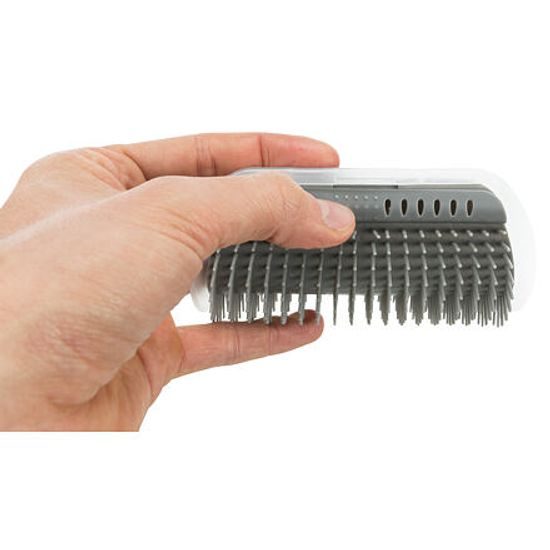 Trixie Masážní kartáč k upevnění na roh 8x13cm šedý