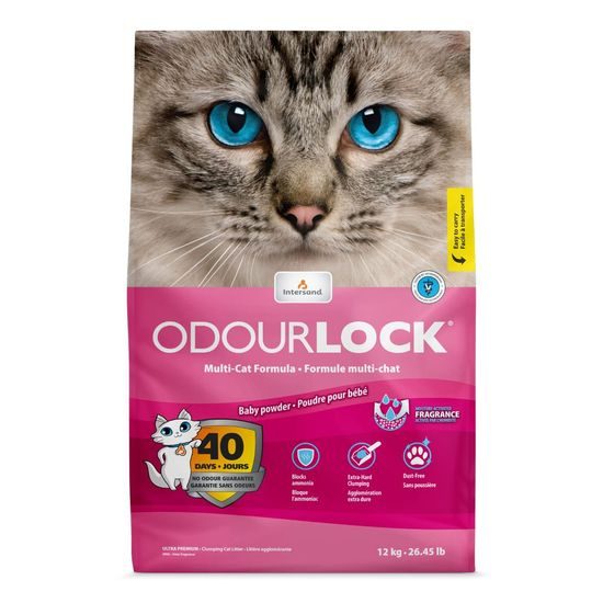 Intersand kočkolit Odour Lock - vůně dětský pudr 12kg