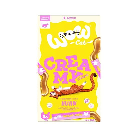 WOW Cat Lízací pyré Creamy s kuřecím 5x15g