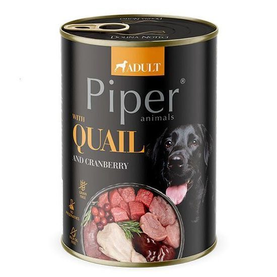 Piper NEW s křepelkou a brusinkami konzerva pro psy 400 g