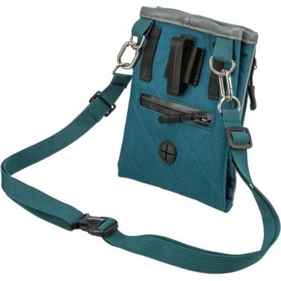 Trixie TWIN taštička na pamlsky 15x18x2,5cm bavlna/polyester petrolejová