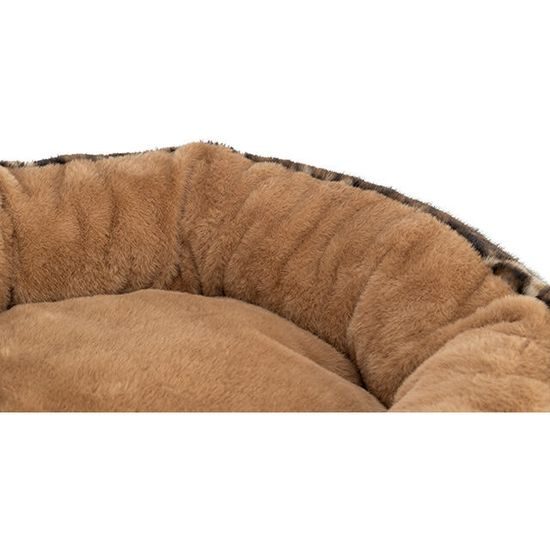 TRIXIE SOFT Edition kulaté lůžko LEO s okrajem, ⌀ 50 cm, hnědá/leopardí
