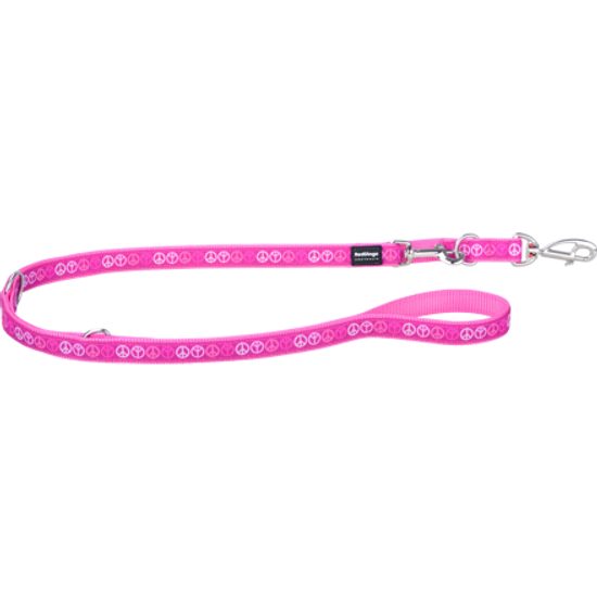 Red Dingo Vodítko přepínací 20 mm x 2 m Peace Tmavě Růžová