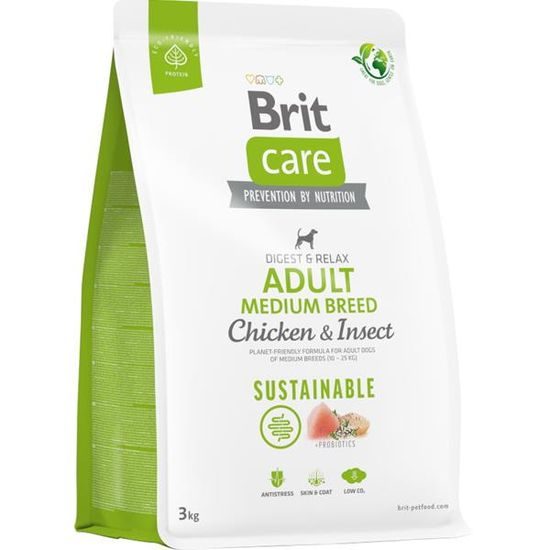 Brit Care Dog Sustainable Adult Medium Breed Chicken+Insect 3 kg