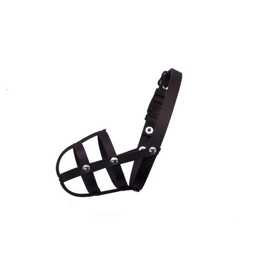 Bafpet Kožený náhubek pletený Černá