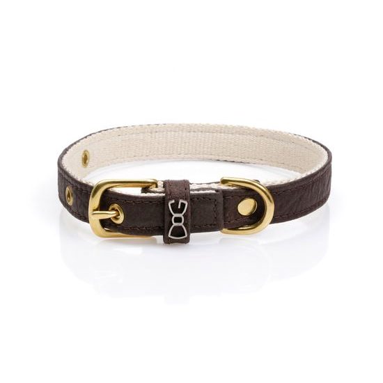 FUNKY DOG BROWN hnědý Piñatex obojek S 2,5 cm x 30-36 cm