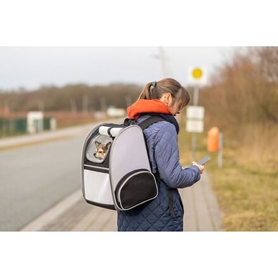 Trixie Transportní batoh CHLOE 39x43x27cm max 8kg světlešedá/černá