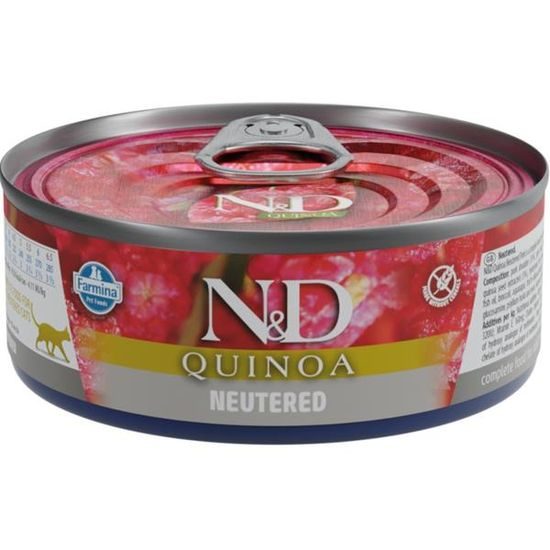 N&D QUINOA Cat konzerva Pork Neutered 80 g