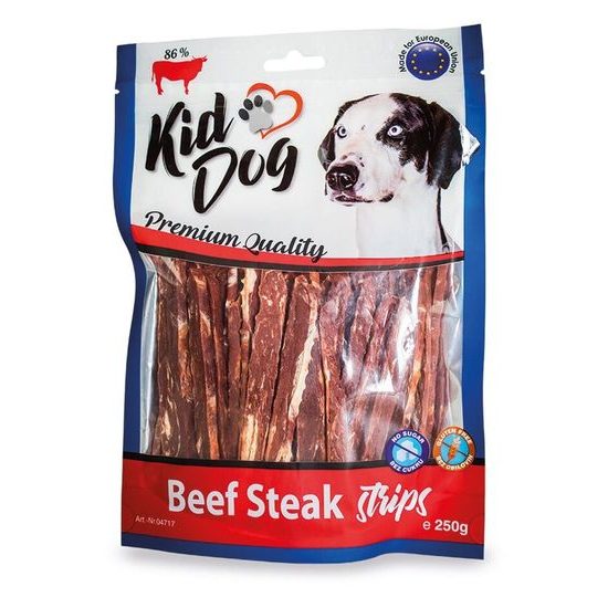 KidDog hovězí steak v proužku 250 g