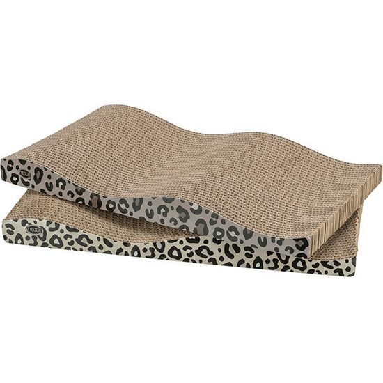 TRIXIE Škrabací karton LEO vlnovka s catnipem 44 x 6 x 25 cm 2 ks leopardí