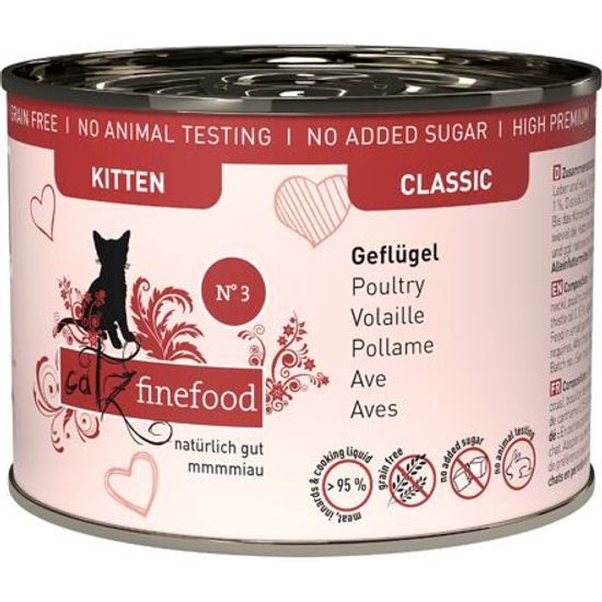 Catz finefood Konzerva pro koťata CF Classic Kitten No.3 s drůbežím masem a brusinkami 200 g