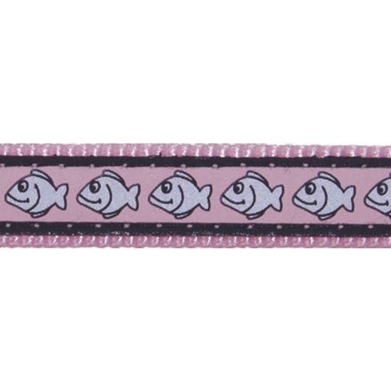 Red Dingo Obojek pro kočky Fish Rfx Světle Růžová