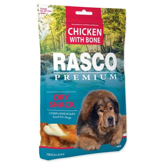 Rasco Premium Pochoutka kuřecím obalené kosti 80g