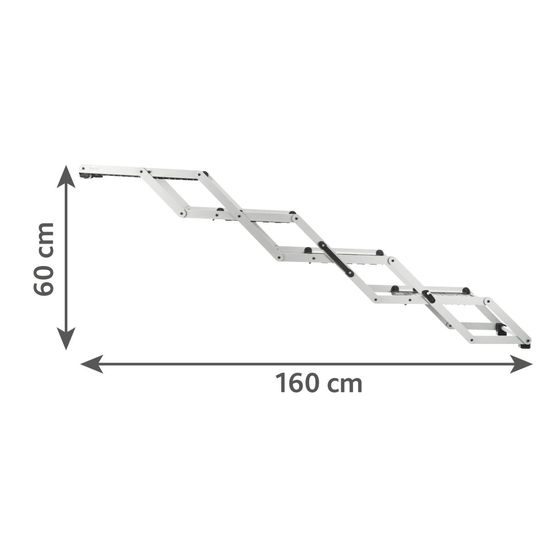 Trixie Skládací schody 4-stupňové 37x70x160 cm do 75 kg hliník/TPR