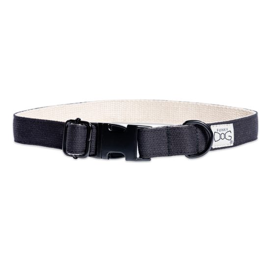 FUNKY DOG Konopný černý obojek pro psa 2,5 cm