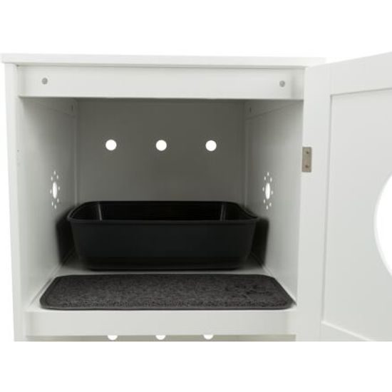 Trixie XL domek na kočičí toaletu 2 poličky MDF 53x90x58cm bílá