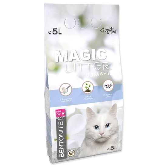 Magic Cat Kočkolit Magic Litter Bentonite Ultra White 5l/4,4kg