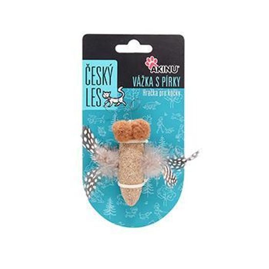 Akinu ČESKÝ LES Vážka se šantou kočičí a pírky hračka pro kočky 8 cm