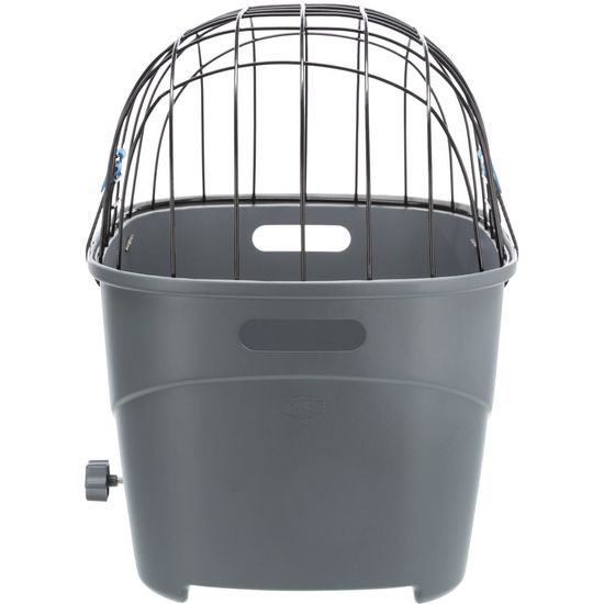 Trixie Plastový košík na zadní nosič s mřížkovou střechou 36x47x46cm šedý (max. 6kg)