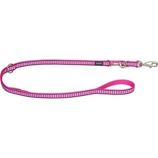 Red Dingo Vodítko přepínací 15 mm x 2 m Bones Rfx Tmavě Růžová